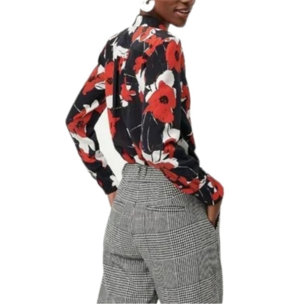 J.Crew Classic-Fit Boy Shirt In Vivid Floral Poppy Print 100% Silk Buttondown